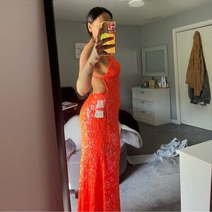 orange Scala prom dress